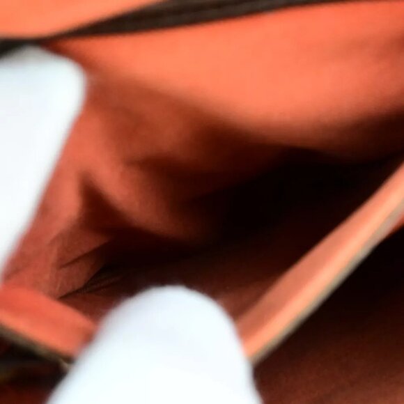 LOUIS VUITTON Logo Soho Backpack Bag Damier Ebene Leather Brown - Picture 13 of 16